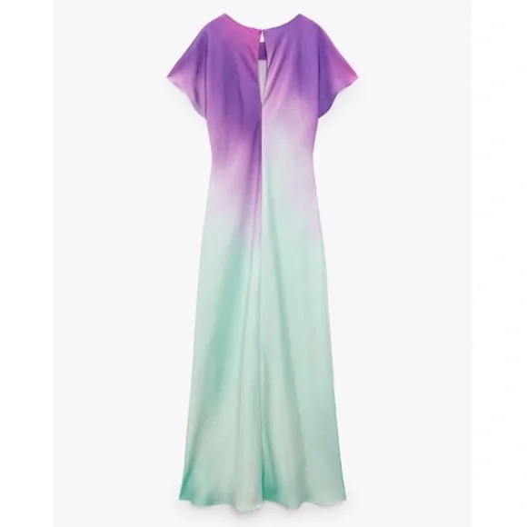 ZARA Multicolour Long Tie-Dye Dress Size XL - Picture 2 of 7